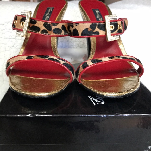 Beverly Feldman cowhide leopard heels - Picture 3 of 7